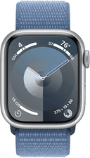 Apple Watch Series 9  (корпус - серебристый, 45mm ремешок Sport Loop зимний синий)— фото №1