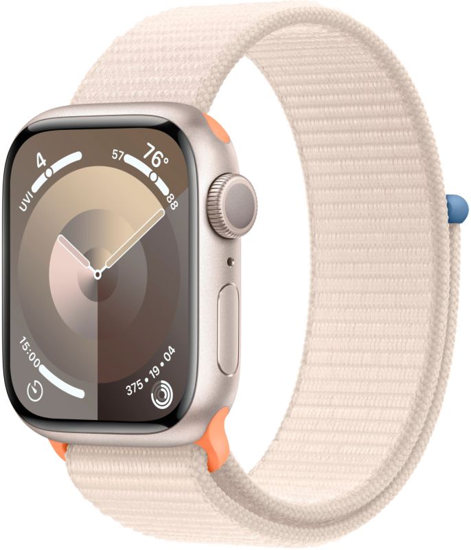 Apple Watch Series 9  (корпус - сияющая звезда, 41mm ремешок Sport Loop сияющая звезда)— фото №0