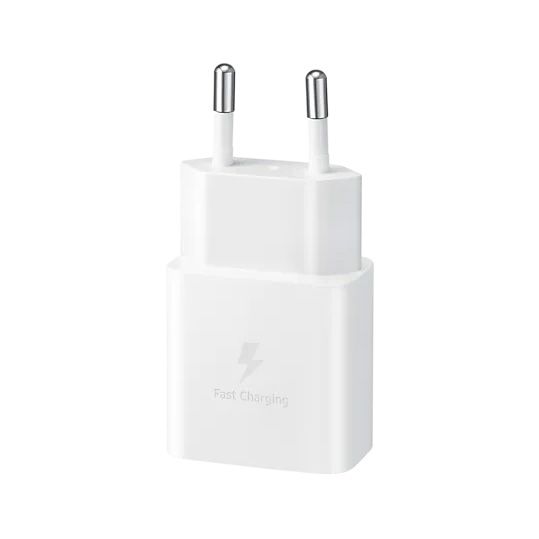 Зарядное устройство сетевое Samsung EP-T1510X, кабель USB Type-C, 15Вт, белый— фото №1