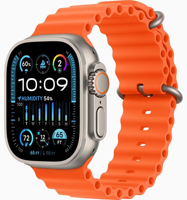 Apple Watch Ultra 2 GPS + Cellular 49mm (корпус - титан, оранжевый, IP6X)— фото №0