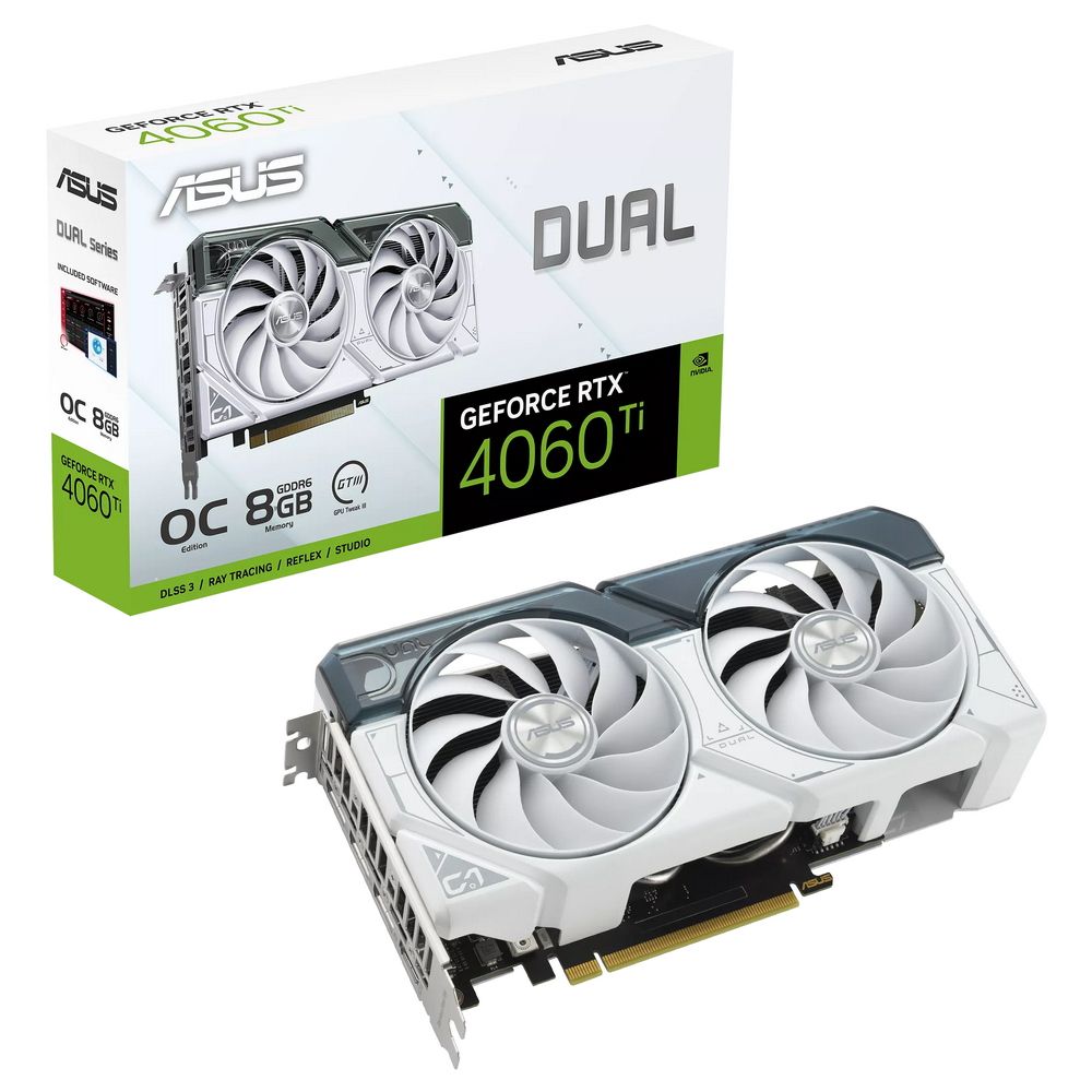 Видеокарта Asus GeForce RTX 4060 Ti Dual White OC Edition 8Gb— фото №5