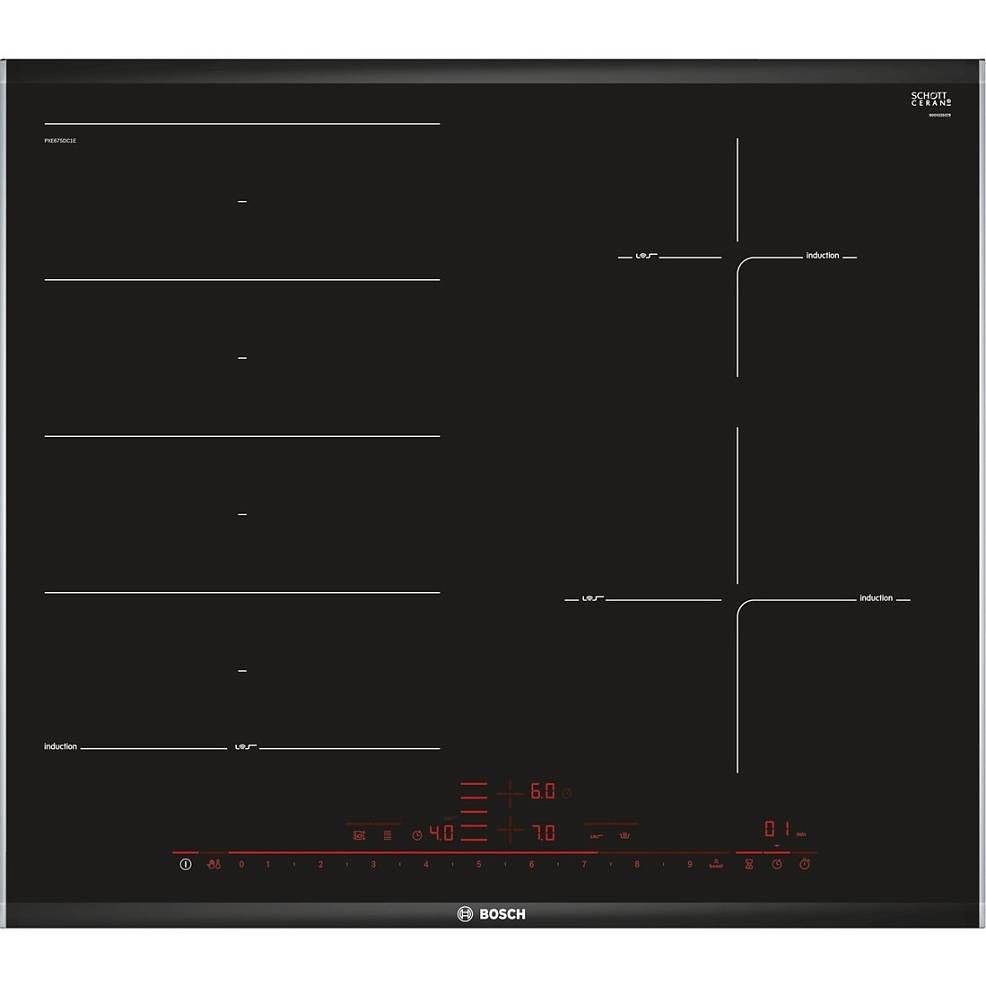 Варочная панель Bosch Serie 8 PXE675DC1E индукционная черный— фото №0